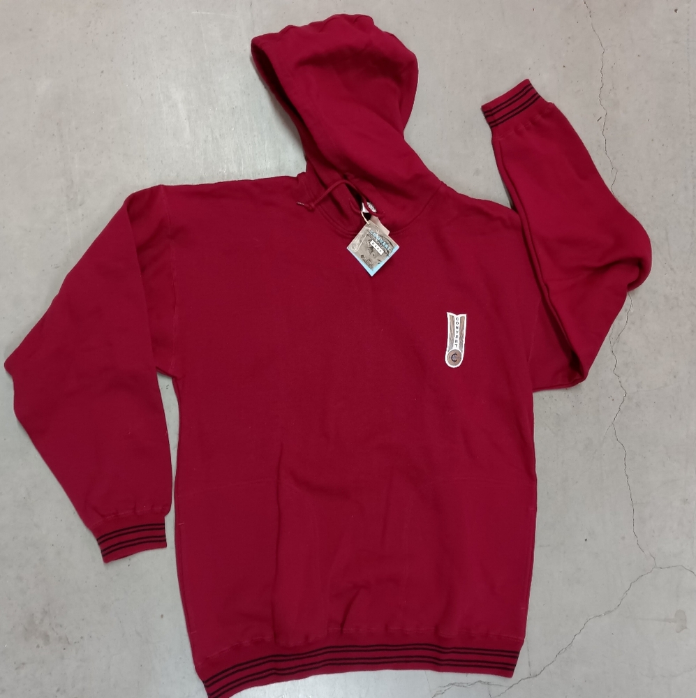NWT Vintage Columbia Convert Maroon Pullover Hoodie Sweatshirt